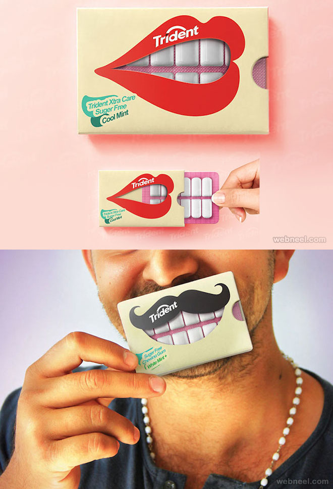 creative packaging design idea trident
