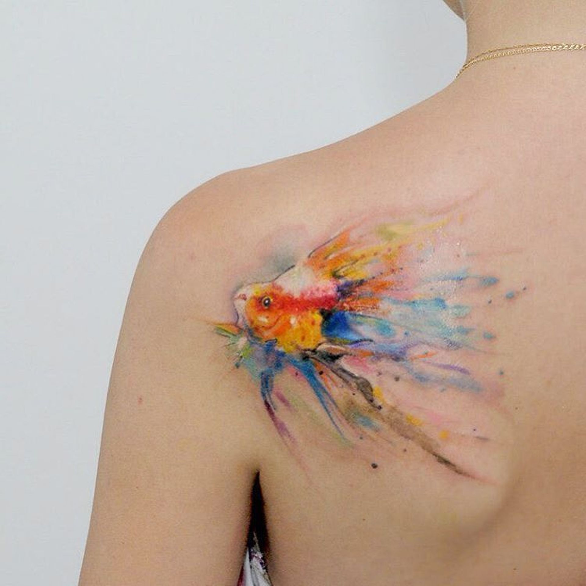 watercolor styled tattoo art