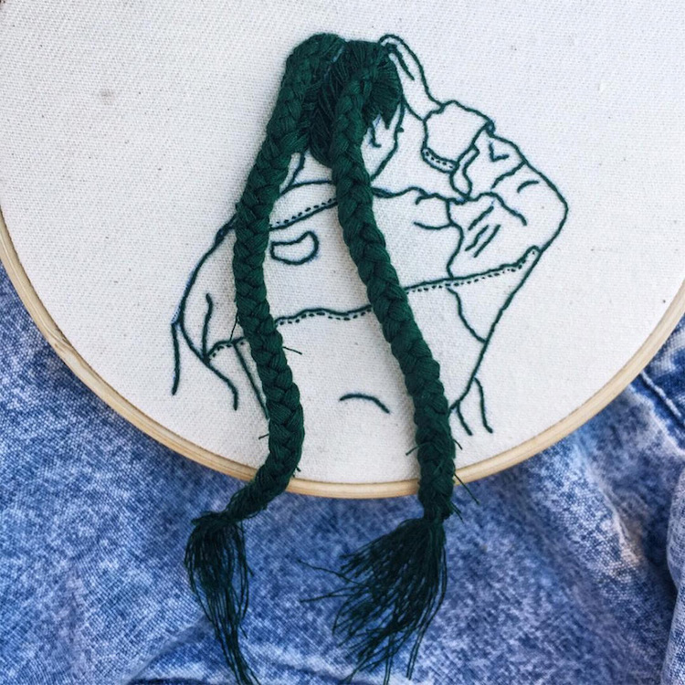 lady embroidery art