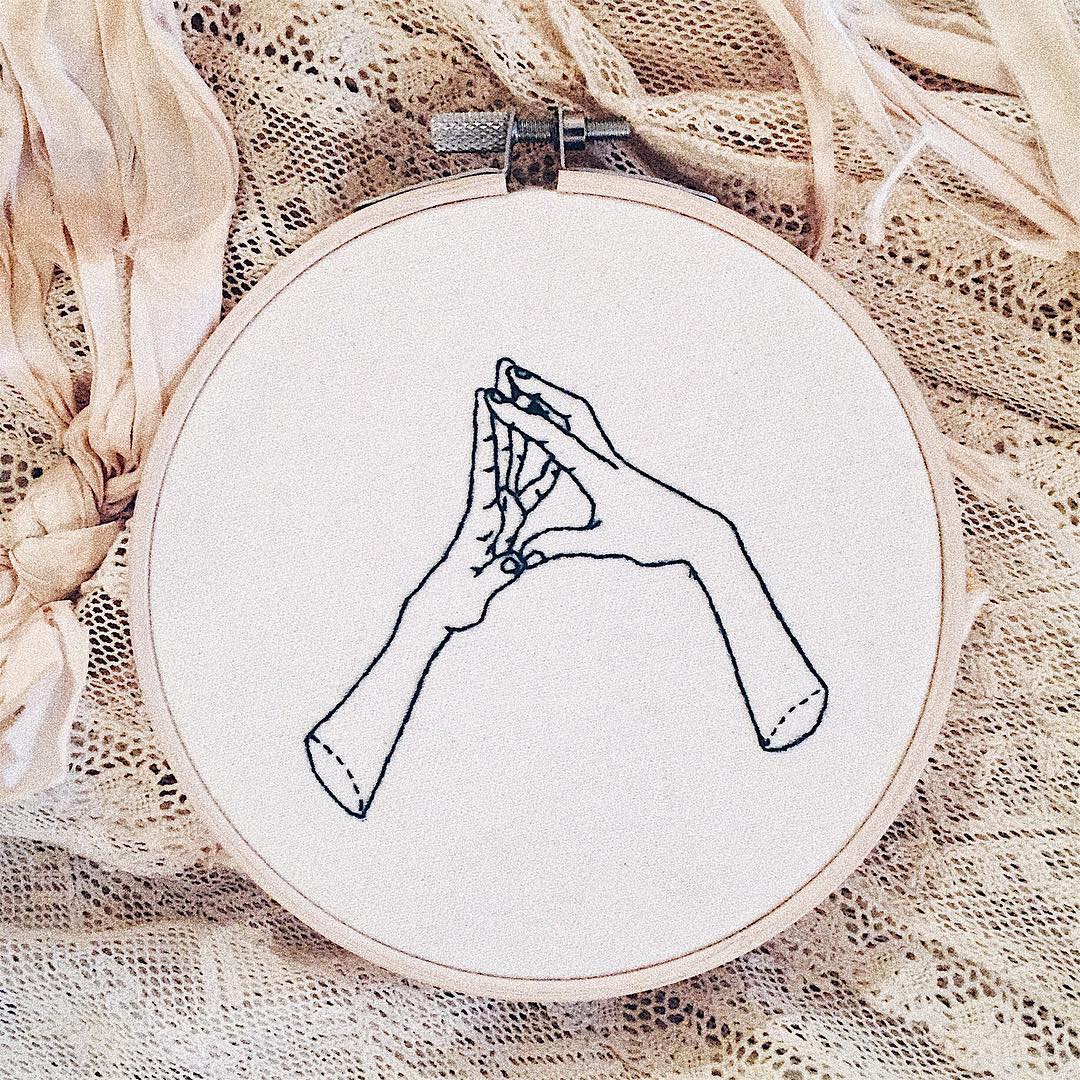 hands embroidery art