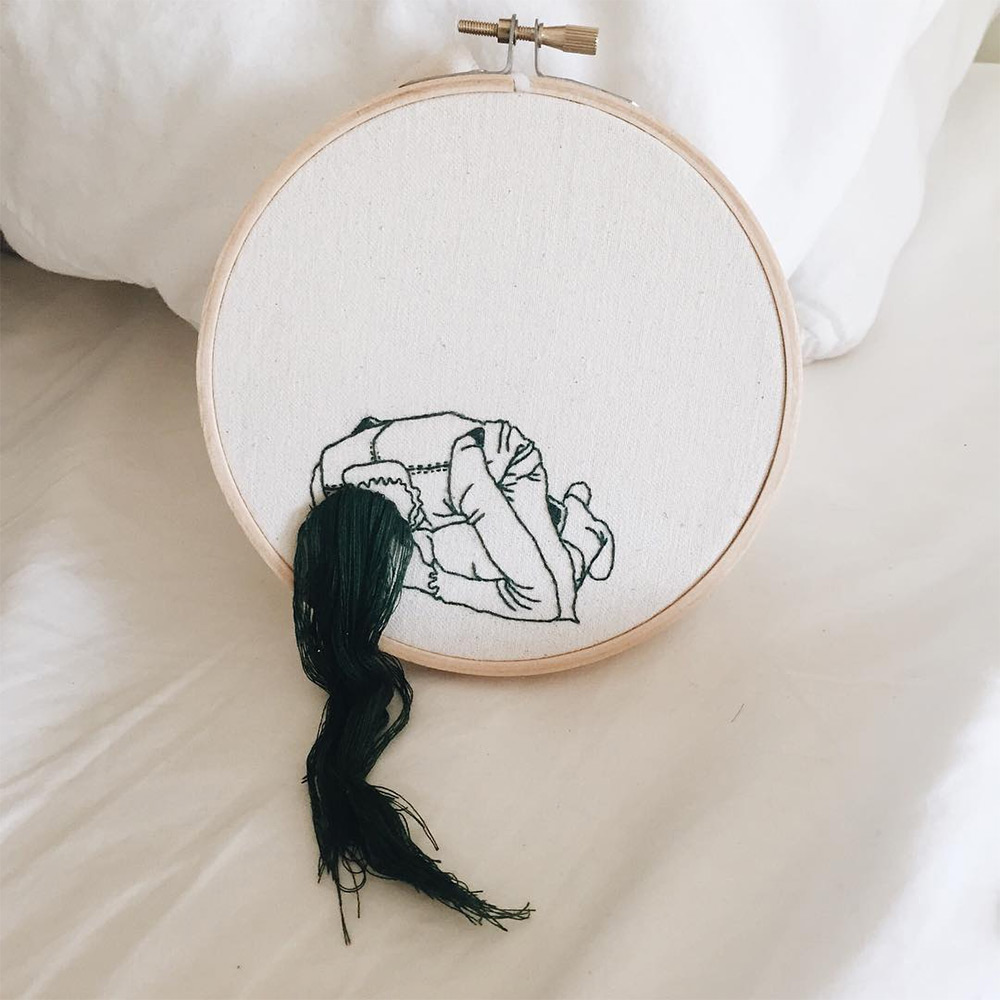 lady embroidery art