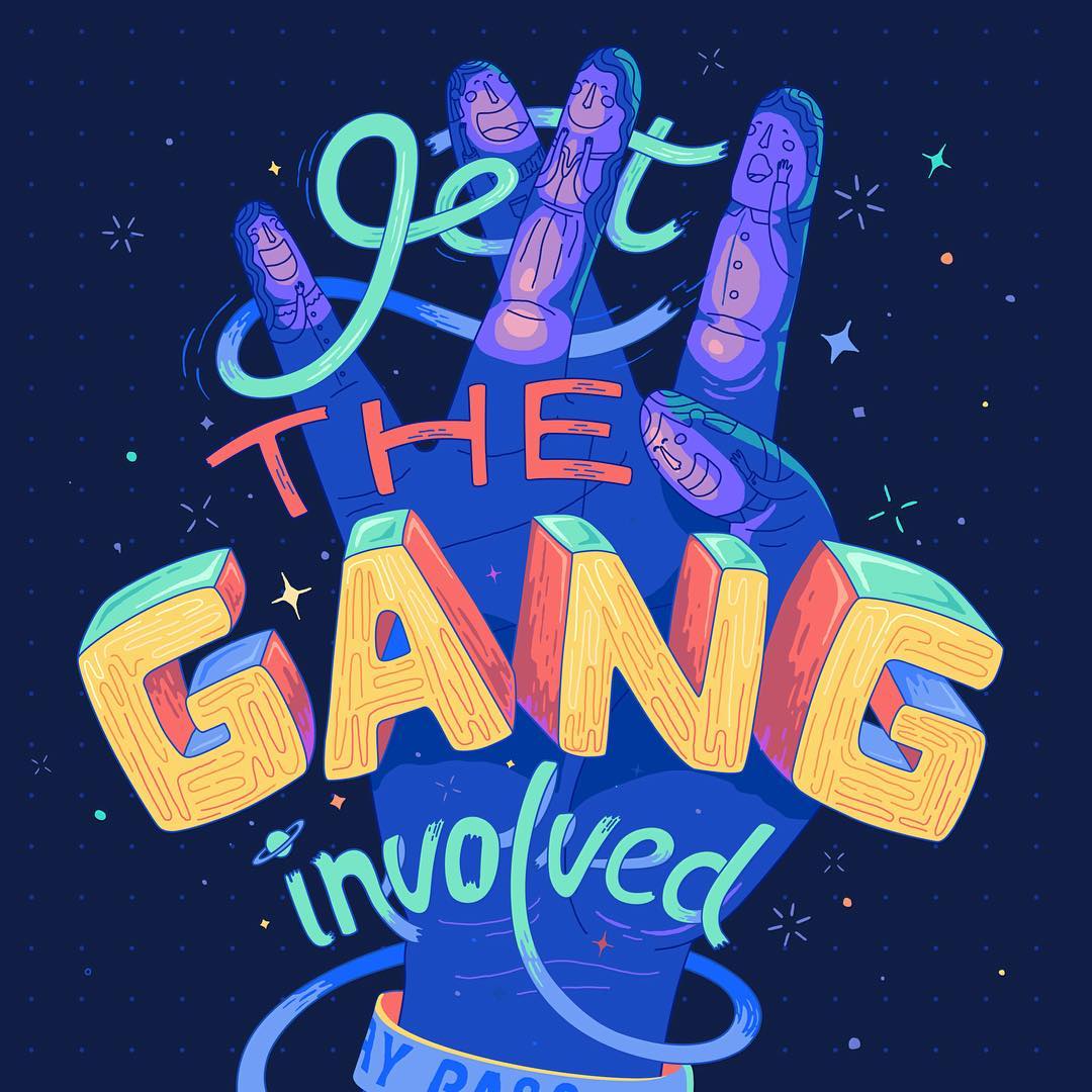 gang digital art illustration