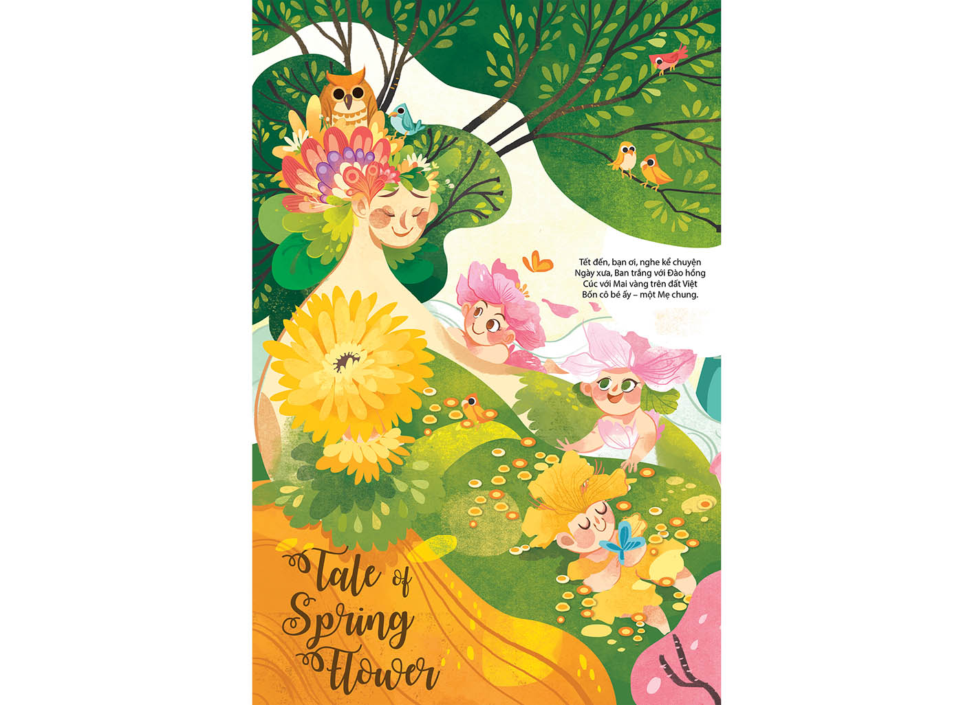 story spring flower editorial digital illustration