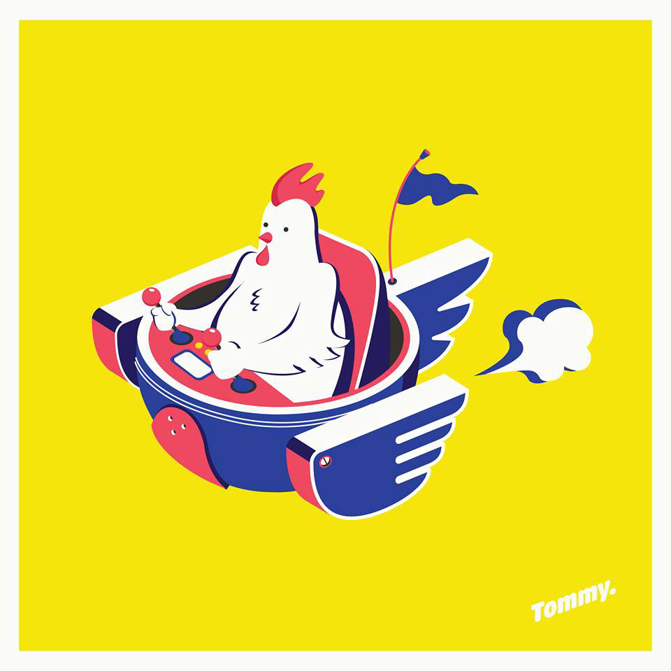 rooster digital illustration