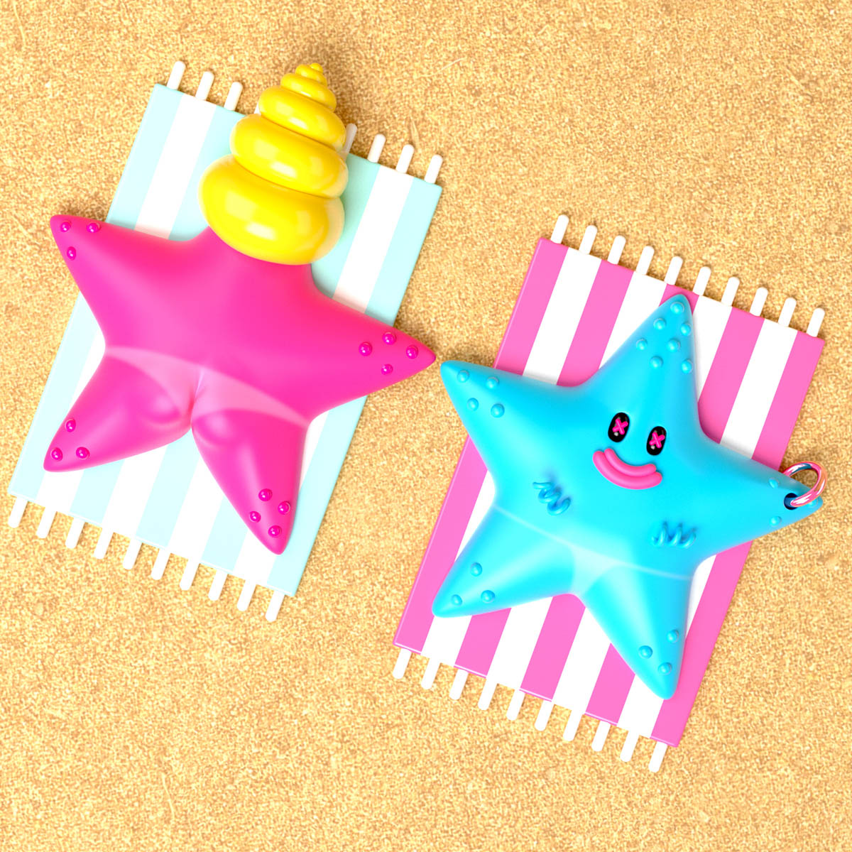 starfish 3d models by nikopicto
