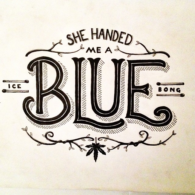 blue typography