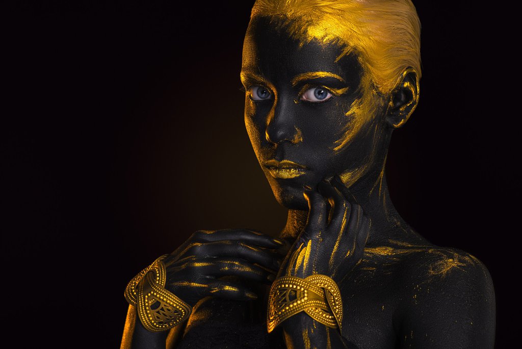gold body painting art photography
