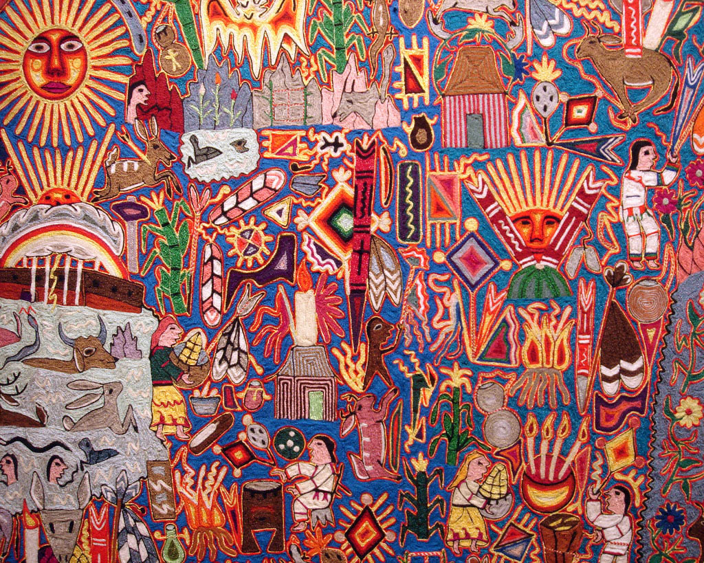 mexican massive mural huichol art