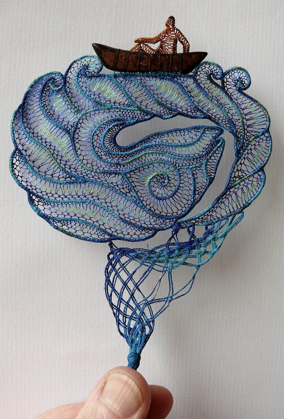boat lace embroidert art