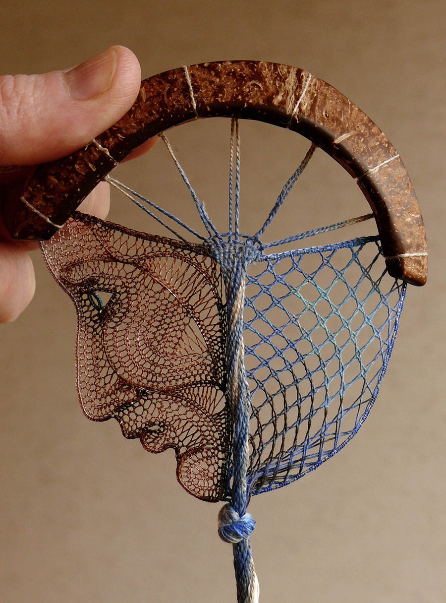 woman lace embroidert art