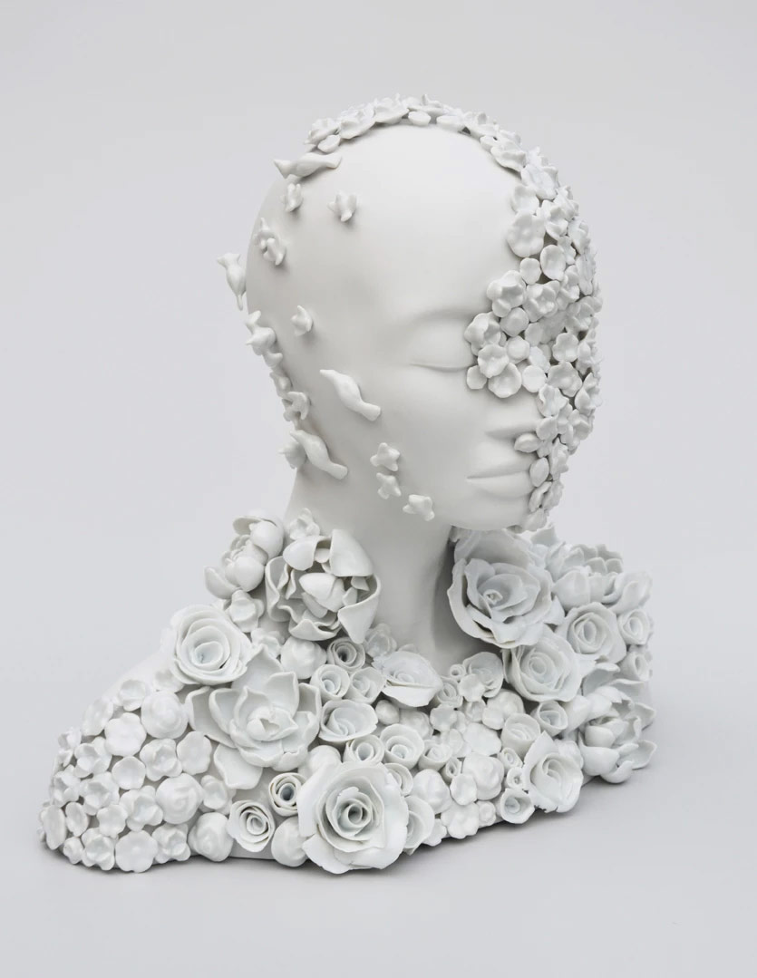 flowers porcelain sculptures