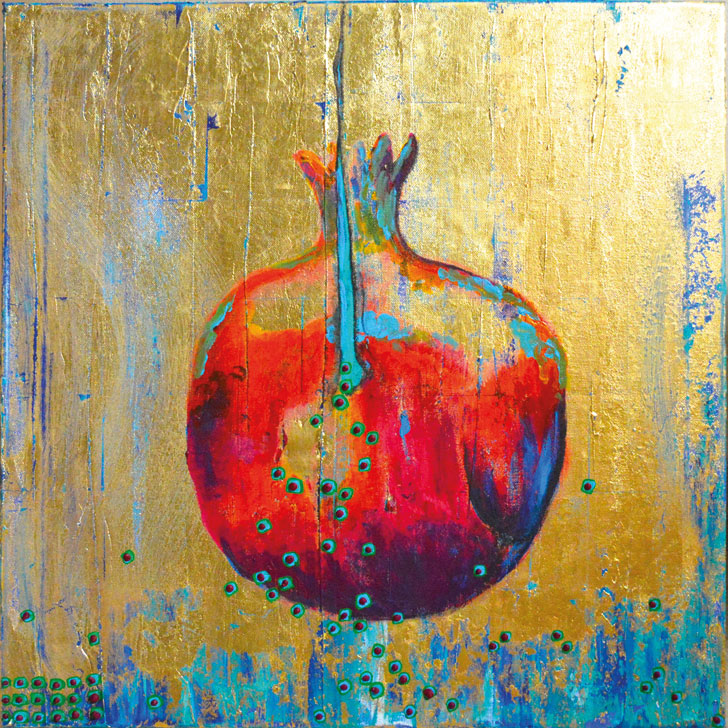 still life pomegranate painting petra kaltenbach