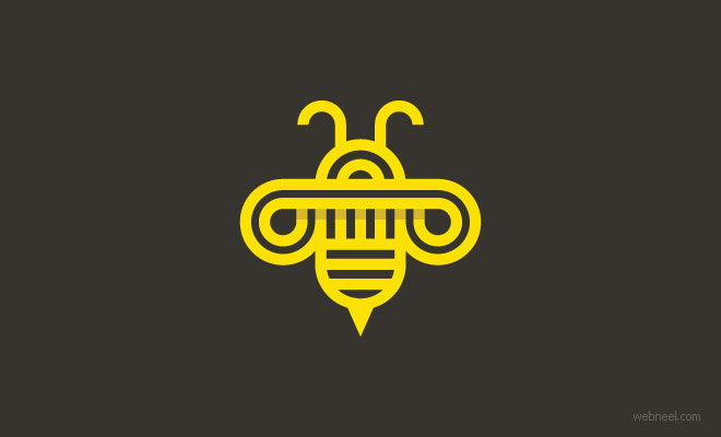 honey bee logo design idea