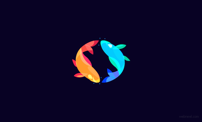 fishes blend logo design by ilyaschapko