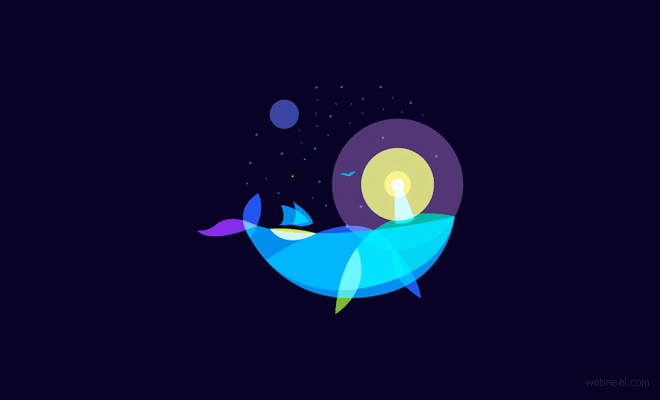 whale blend logo design by ilyaschapko