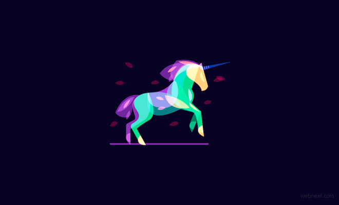 unicorn blend logo design by ilyaschapko