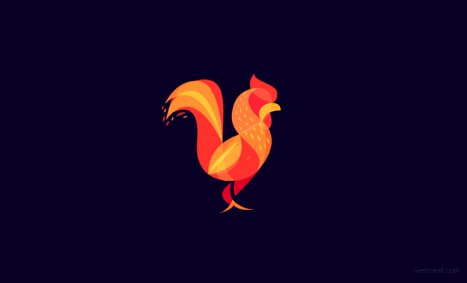 rooster blend logo design idea by ilya schapko