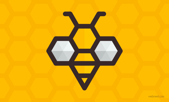 honey bees logo design idea