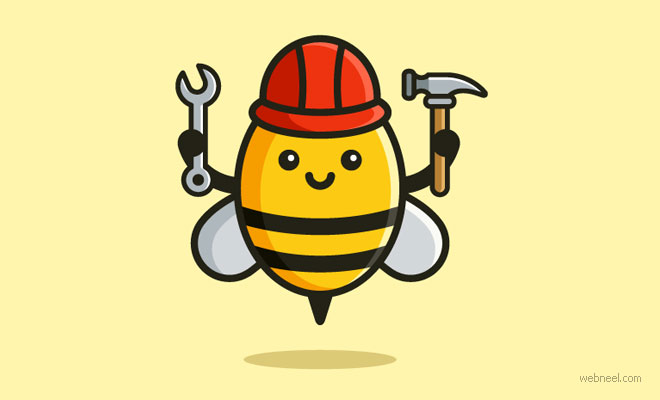 worker bee logo design idea