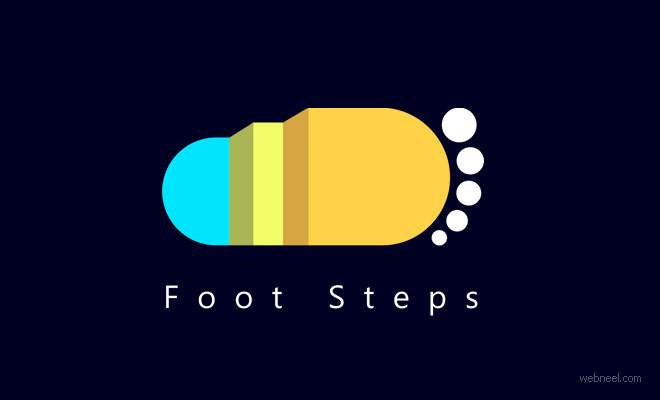 creative logo design foot steps