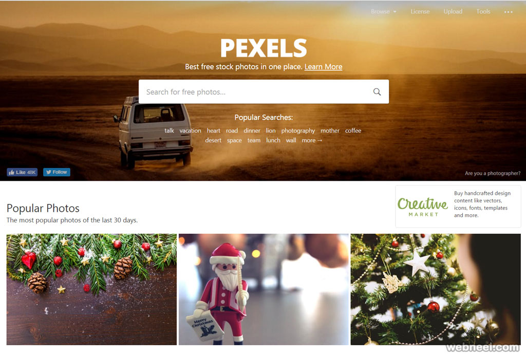 pexels for web graphic designers